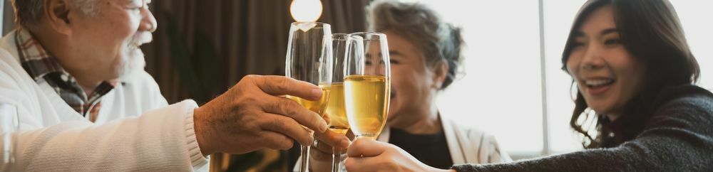 Asian having dinner at home